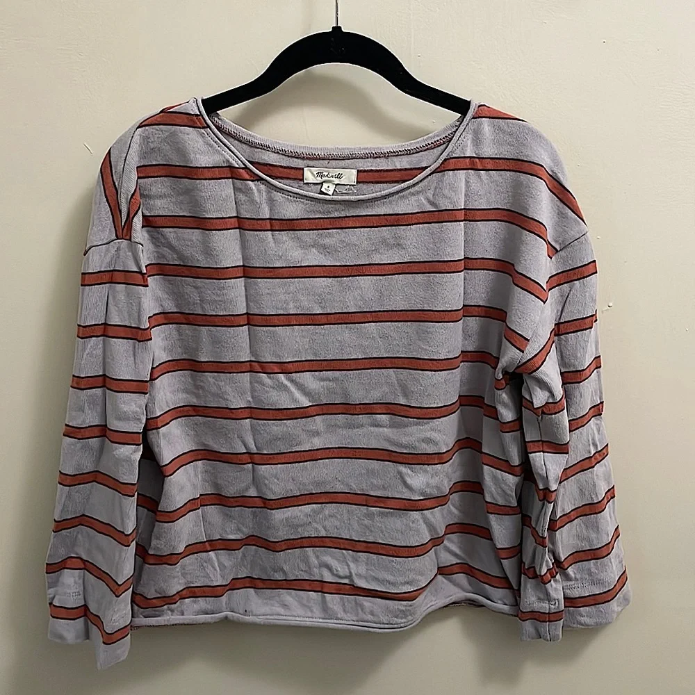 MADEWELL, boatneck cropped top, S - Picture 4 of 7